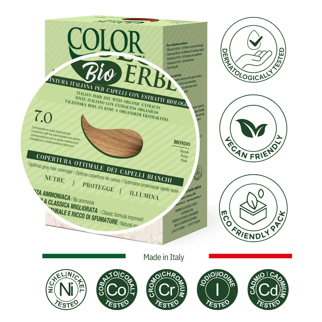 17 CE BIO FCM biondo 7.0 icone Βαφή μαλλιών Color Erbe 7.0 (No 27) - Image 1